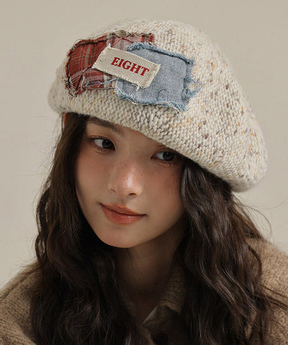 Khaki Versatile Patch Knit Breton Hat