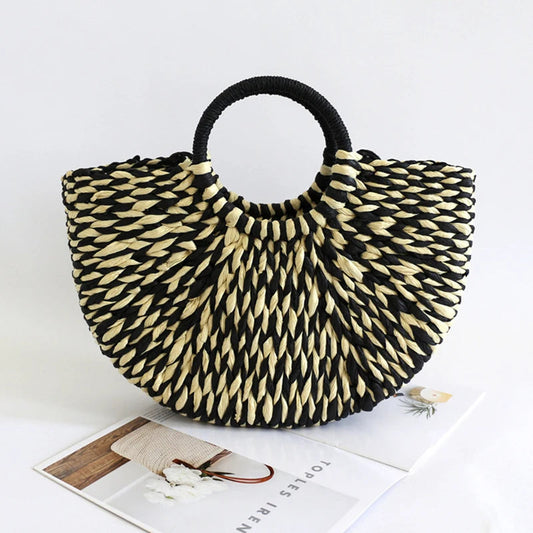 Summer New Trend Handbags Woven Straw Braided Large Towels Party With Top Handle Bag