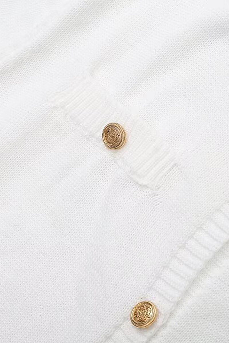 Daily Celebrities Color Buckle O Neck a Line Short Sleeve Dress