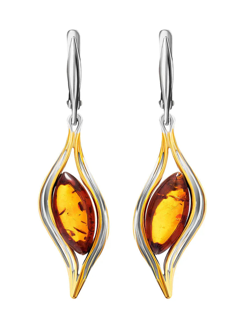 Silver Fire Stone Earrings