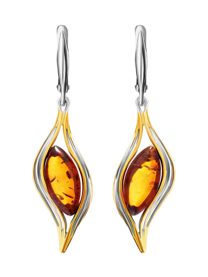 Silver Fire Stone Earrings