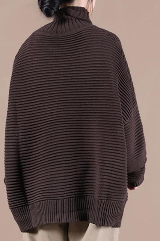Winter Striped Turtleneck Knitted Sweater