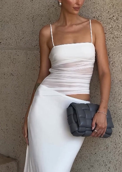 And Black Tulle One Neck Slim Fit Suspender Dress