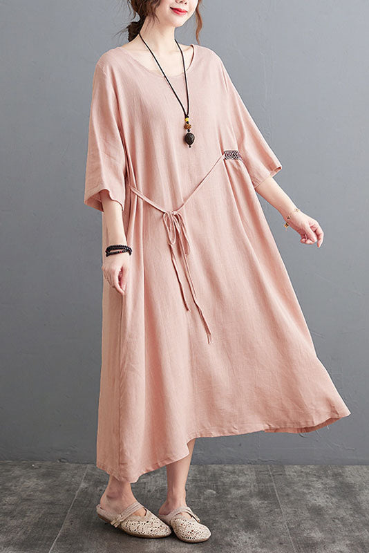-spring Loose Embroidered Dress