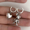 Bear Love Earrings in Silver