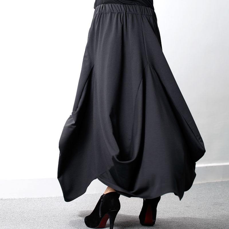 Cotton Clothes 18th Century Elastic Waist Black Skirt