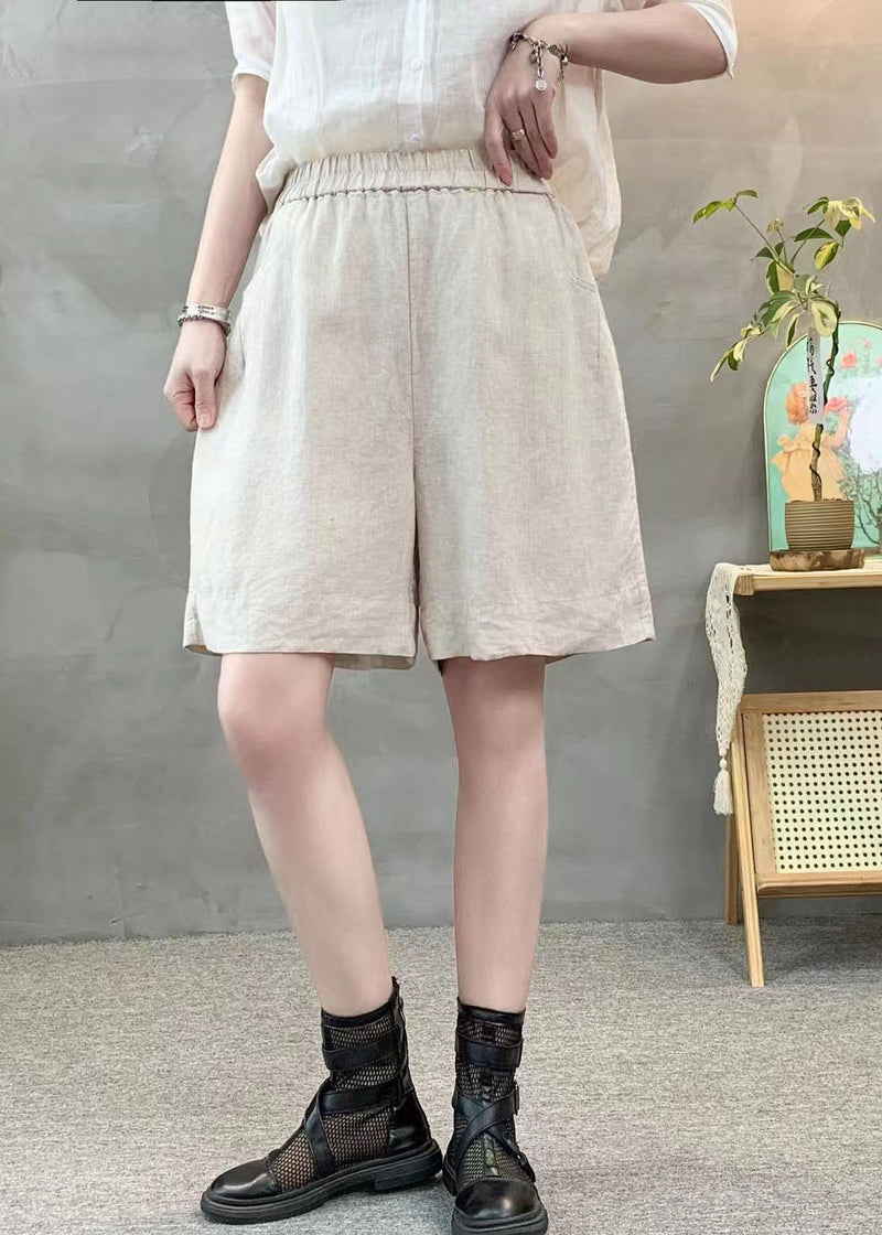 Purple Oversized Pockets Linen Shorts Pants Summer