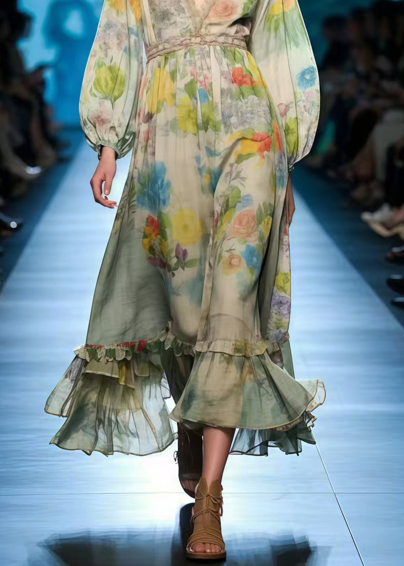 Polychrome Print Cotton Party Dress Summer