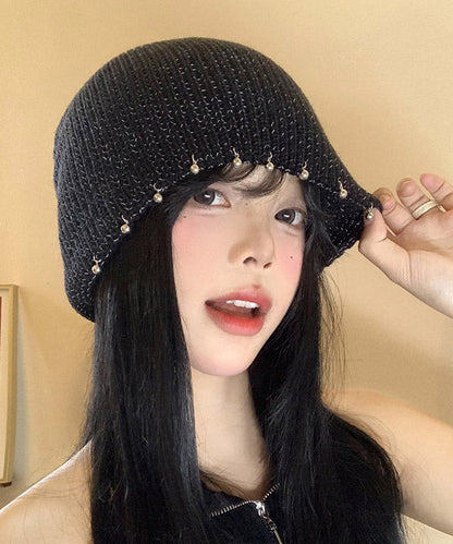 Black Nail Bead Versatile Knit Bonnie Hat