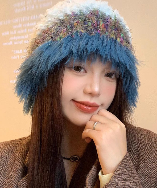 Autumn and Winter Korean Handmade Edition Yellow Knit Bucket Hat