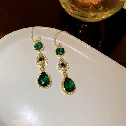 Green Crystal Earrings