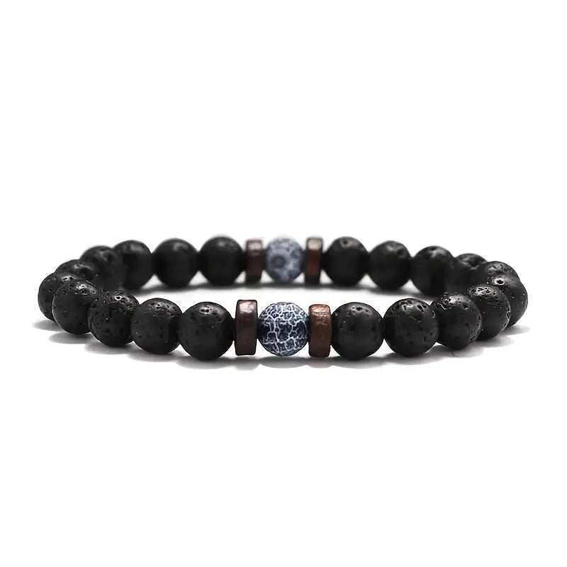 Earthy Stone Beaded Masculine Bracelet