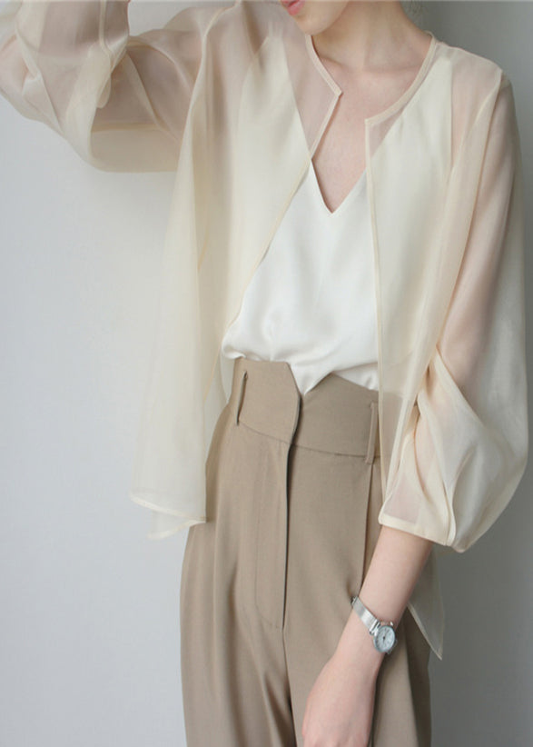Apricot Organza Upf 50+ Cardigans Summer