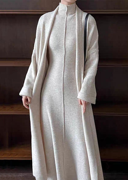Grey Cozy Knit Two Piece Set Turtleneck