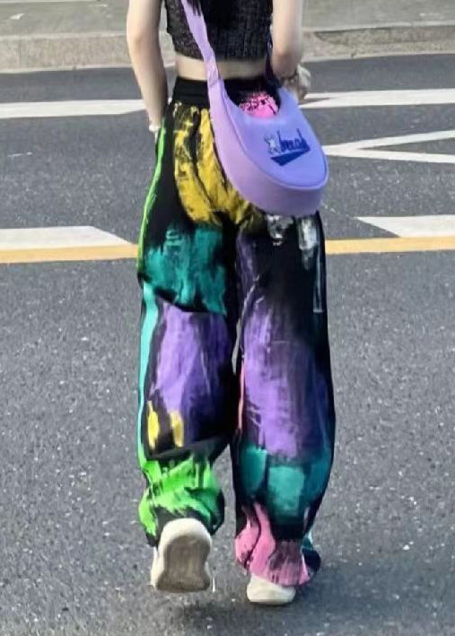 Tie Dye Elastic Waist Wide Leg Pants Summer