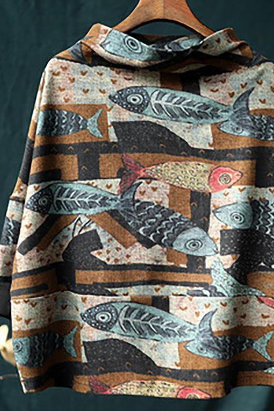 Limited Stock- Literary Fish Leaf Loose -t-shirt
