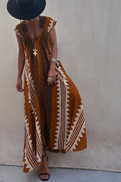 Beach Dates Print A-line Maxi Dress