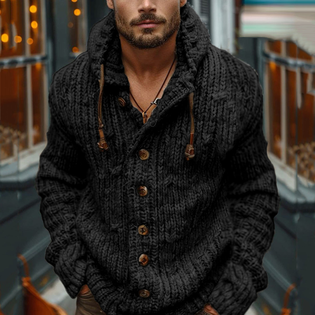 Men's Fairman Island Vintage Hooded Cardigan artswardrobe