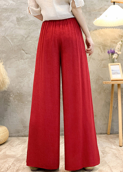 Style High Waisted Embroidered Wide Leg Pants Summer