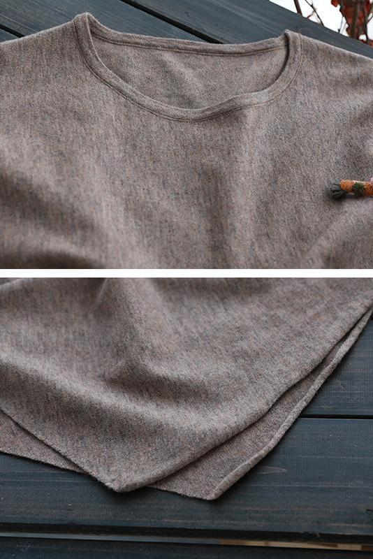 Pure Color Irregular Hem Sweater
