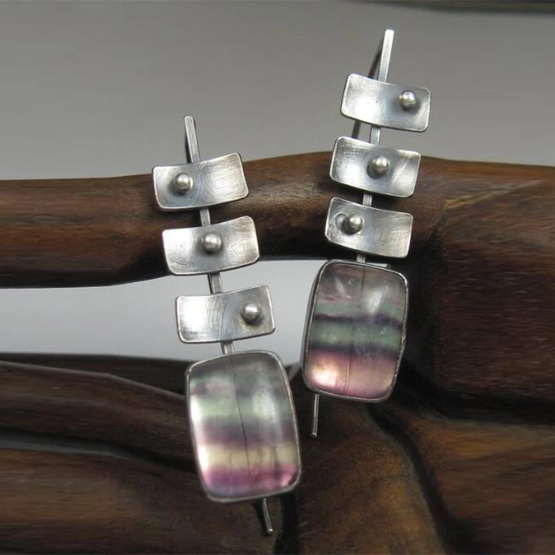 Earrings Faded Color in Silver