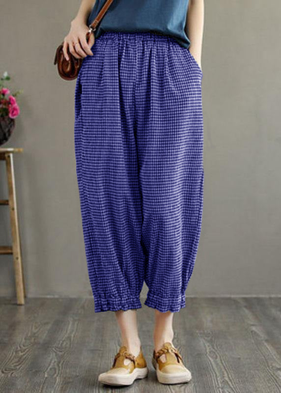 Blue Pockets Summer Linen Pants