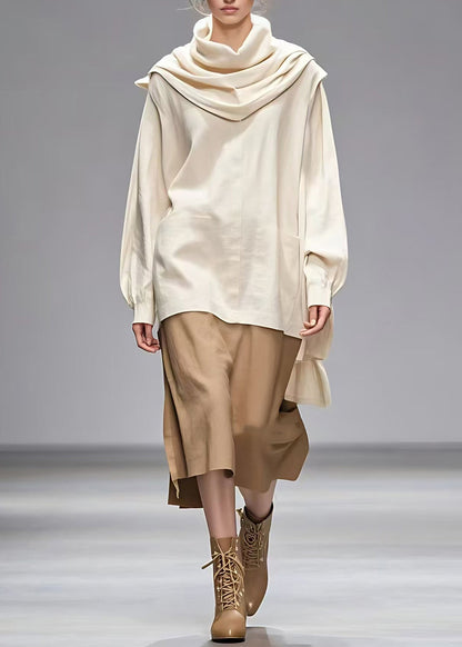 Colorblock Turtleneck Long Dress Long Sleeve