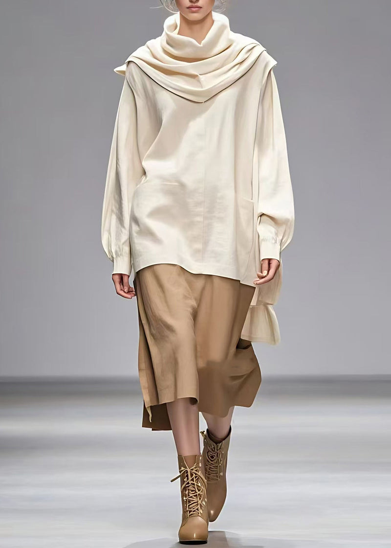 Colorblock Turtleneck Long Dress Long Sleeve