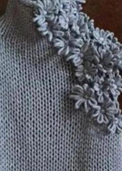 Style Grey Hign Neck Knit Vest Sleeveless