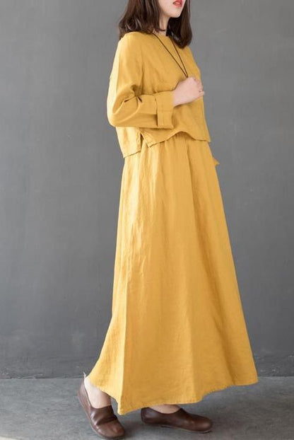Linen Loose Maxi Dresses for Spring