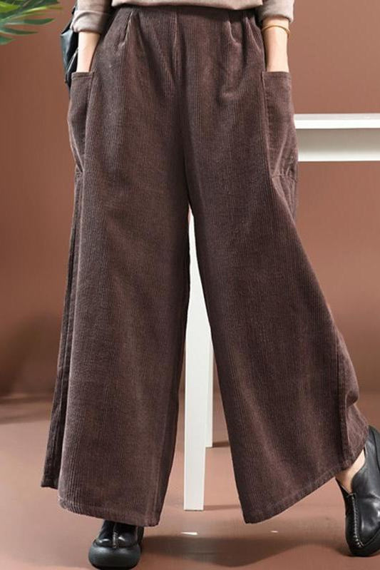Loose Corduroy Wide Legs Pants