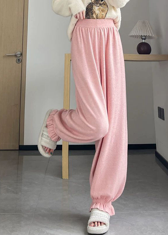 Pink High Waist Harem Pants Fall