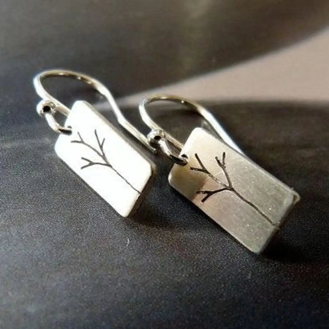 Rectangular Tree Draw Earrings