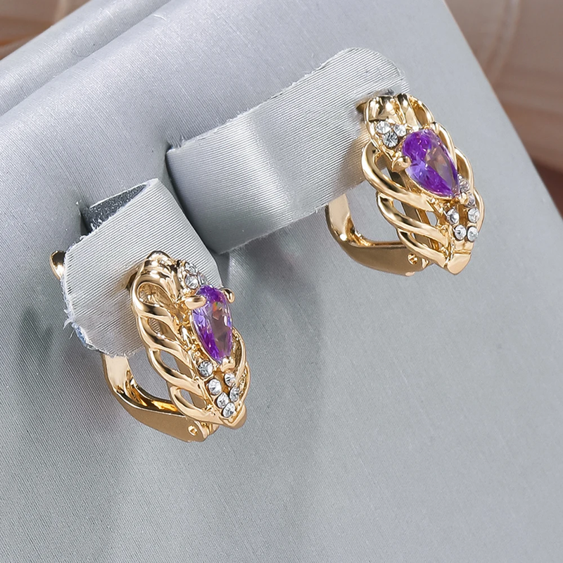 Purple Crystal Earrings