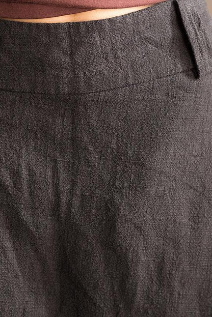 Gray Art Causal Cotton Linen Trousers Outfits