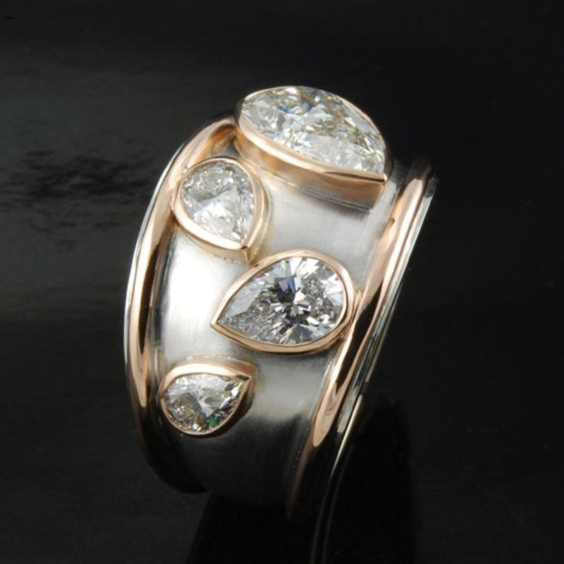 Inlaid Crystaline Ring