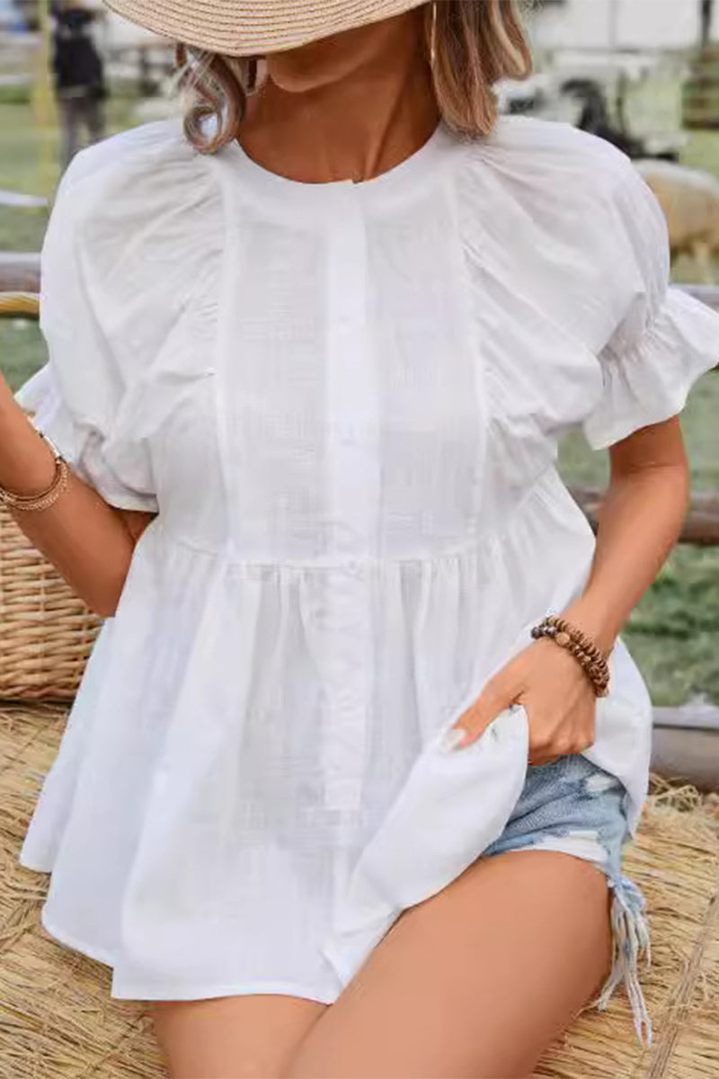 Simplicity O Neck Tops