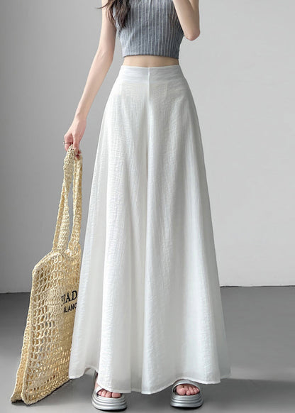 Black Thin Cotton Summer Wide Leg Pant High Waist