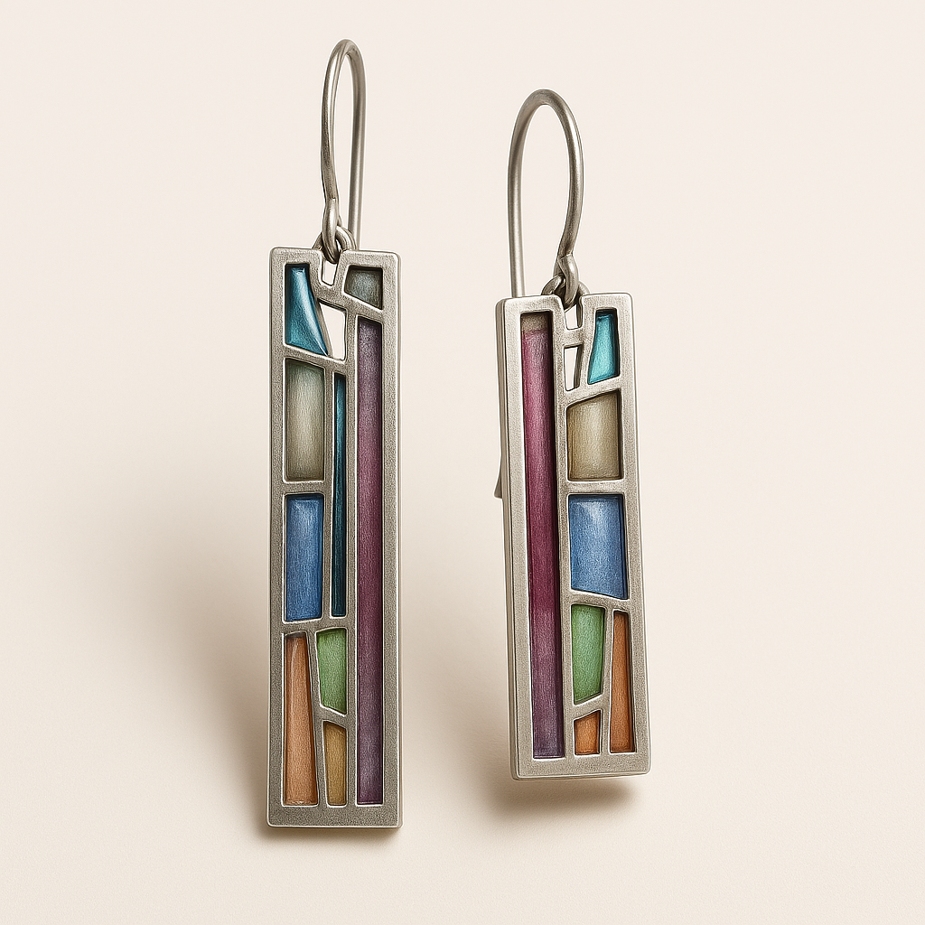 Colorful Silver Earrings
