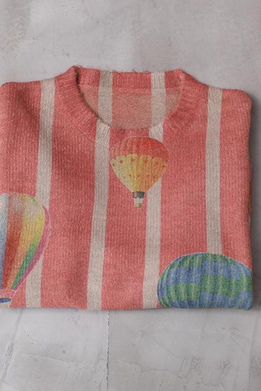 Hot Air Balloon Loose Warm Sweater