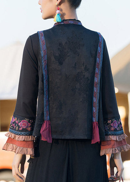 Green V Neck Embroidered Button Satins Waistcoat Spring
