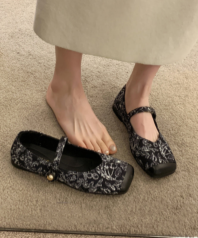 New White Chinese Style Element Flat Penny Loafers
