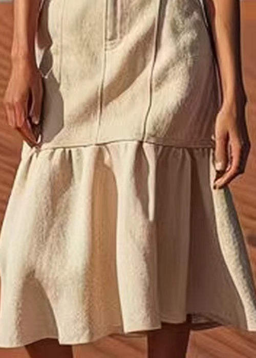 Linen Button High Waist Linen Skirts Summer