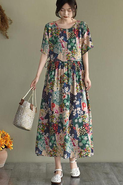 Limited Stock- Prints Short Sleeve Summer Loose Dress