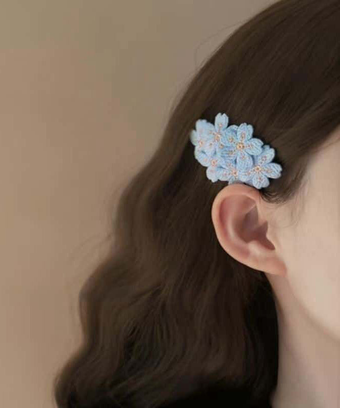 Pink Knit Embroidery Hairpin