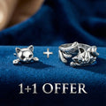 1+1 Offer: Silver Cat Earrings + Silver Cat Ring