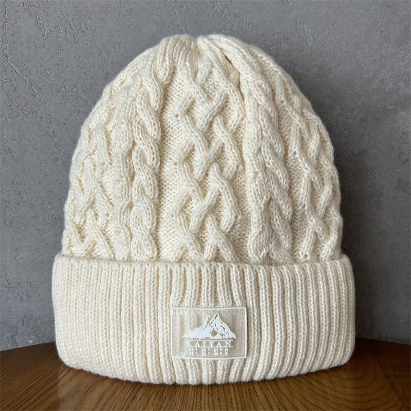 Unisex Thick Needle Wool Mountain Embroidery Knitted Hat artswardrobe