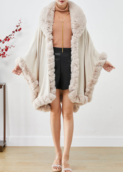Khaki Oversized Warm Faux Fur Coat Winter
