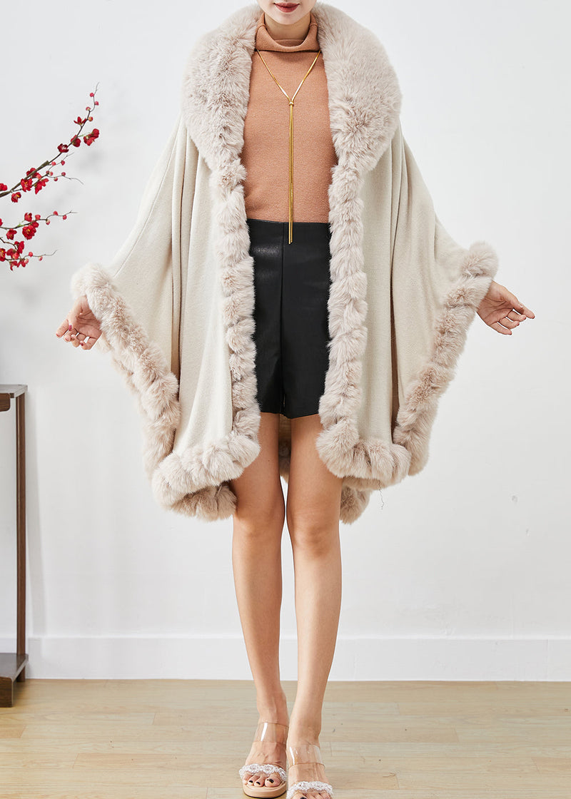Khaki Oversized Warm Faux Fur Coat Winter