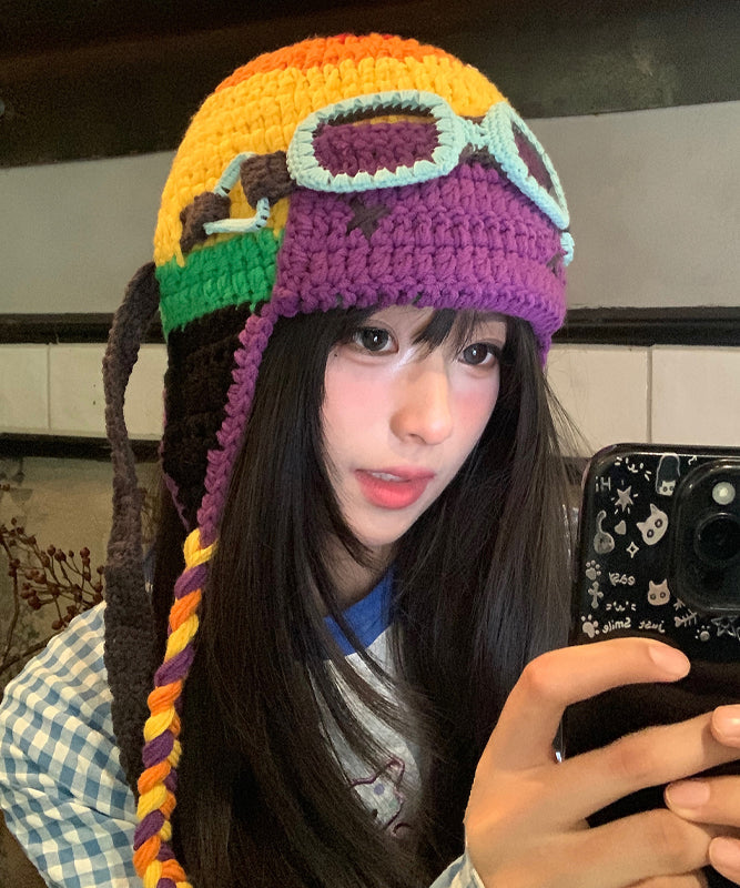 Handmade Colorblock Knit Bonnie Hat